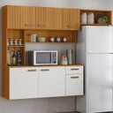 Ver imagem 2 de Cozinha Suspensa 6 Portas 180 Cm Una Freijo Off White Ripado Pln