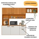 Ver imagem 3 de Cozinha Suspensa 6 Portas 180 Cm Una Freijo Off White Ripado Pln