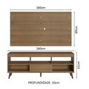 Ver imagem 3 de Rack com Painel para Tv até 65 Polegadas com Pés Rustic Detroit Madesa