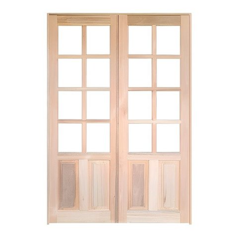 Porta Balcão Abrir Meia Almofada Reta Madeira Padrão Cedro Bat 14 Cm - 2.15 (a) X 1.50 (l)