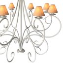 Ver imagem 4 de Lustre Provençal com Cúpulas Rústicas de Algodão p/ Casa Alto Padrão - Branco
