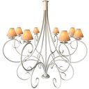 Ver imagem 1 de Lustre Provençal com Cúpulas Rústicas de Algodão p/ Casa Alto Padrão - Branco