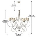 Ver imagem 2 de Lustre Provençal com Cúpulas Rústicas de Algodão p/ Casa Alto Padrão - Branco