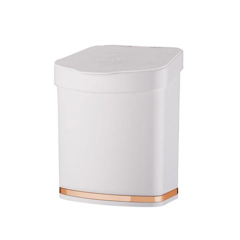 Lixeira de 2,5 Litros Eleganza Branco com Rose Gold