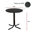 Ver imagem 4 de Mesa de Jantar Redonda 80cm Preta com 4 Cadeiras Estofada Preta