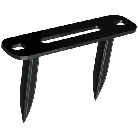 Suporte Refletor Preto 2 Espetos Estacas Chão Jardim