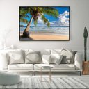 Ver imagem 3 de Quadro Decorativo Realista Praia Coqueiro Com Moldura e Sem Vidro 90X140