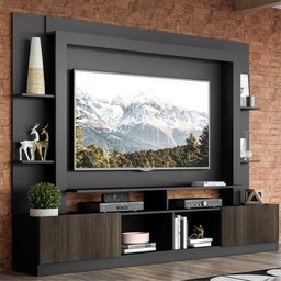 Estante para TV até 65" Multimóveis Oslo FG3395 Preta/Tenerife - 2 Estante para TV até 65" Multimóveis Oslo FG3395 Preta/Tenerife - 2