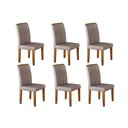 Ver imagem 1 de Conjunto: Mesa Sala Jantar Jade Kit 6 Un Imbuia/animale Chocolate - Rufato