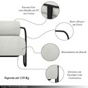 Ver imagem 6 de Poltrona Decorativa Sala de Estar Polatsk Base Industrial de Ferro Bouclê Cinza Claro G33