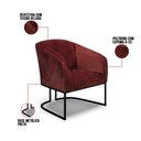 Ver imagem 2 de Poltrona Decorativa Industrial Preto Stella Veludo Text Marsala D03 - D’Rossi