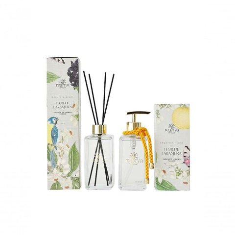 Kit Lavabo Difusor + Sabonete Líquido Orquídea Negra e Flor de Laranjeira Reserva Brasil 260ml