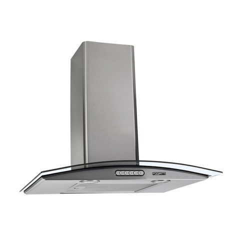 Coifa de Parede Vidro Curvo Clean Black 4 e 5 Bocas 75cm - Fogatti