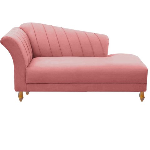 Divã Recamier Sofá Helena 180 cm – Tecido Suede:Suede Rose