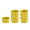 Conjunto 6 Ramequim 200ml Porcelana Amarelo Canelado 10cm - 1