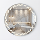 Ver imagem 1 de Espelho Redondo Jateado Fluence com 3 Tons de Led e Botão Touch Screen, Quarto, Banheiro,camarim