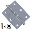 Ver imagem 3 de Fechadura para Porta Interna Aço Inox Polido Cromado + Dobradiças Aço Zincado Pino Bola