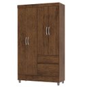 Ver imagem 1 de Guarda Roupa Solteiro 103cm 4 Portas Mayra Imbuia Rústico V02 - Mpozenato