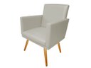 Ver imagem 3 de Poltrona Decorativa Bia Corino Bege Pés Madeira Mz Decor