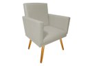 Ver imagem 1 de Poltrona Decorativa Bia Corino Bege Pés Madeira Mz Decor