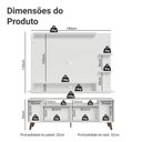 Ver imagem 3 de Rack com Painel para Tv até 60 Polegadas 180 Cm com Pés Branco/rustic Cancun Madesa
