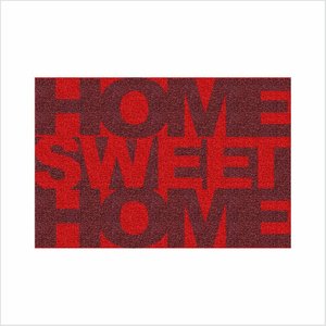 TAPETE HOME SWEET MEDIDA PORTA DECORAÇÃO COR VERMELHO.