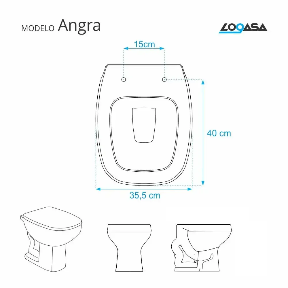 Assento Sanitário Poliester Angra Bege Claro para vaso Logasa - 5