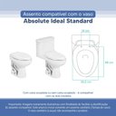 Ver imagem 3 de Assento Sanitário Tampa de Vaso Branco Resina Poliester Absolute para Bacia Ideal Standard