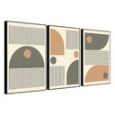 Ver imagem 2 de Quadro Decorativo Minimalista Formas Circulares e Traços Moldura Filete:Moldura Preta/40X60
