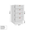 Ver imagem 4 de Balcão Planejado 4 Gavetas 40cm sem Tampo Arizona CabeCasa MadeiraOriginals Branco
