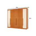 Ver imagem 2 de Guarda Roupa Casal 6 Portas 4 Ripadas e 8 Gavetas Grécia Cinamomo/off White - Conquista