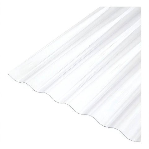 Telha de Policarbonato Onda Baixa Iluminacao com Filtro UV Leve e Resistente Cristal Transparente