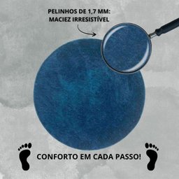 Tapete Macio Peludo 1,50m Redondo Óasis Azul Jeans - 6