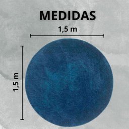 Tapete Macio Peludo 1,50m Redondo Óasis Azul Jeans - 4