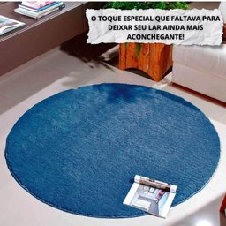 Tapete Macio Peludo 1,50m Redondo Óasis Azul Jeans - 2