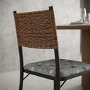 Ver imagem 3 de Kit 6 Cadeiras Atlanta Corino Paraopeba e Rattan Carvalho Tubo Preto Fosco