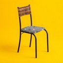 Ver imagem 5 de Kit 6 Cadeiras Atlanta Corino Paraopeba e Rattan Carvalho Tubo Preto Fosco