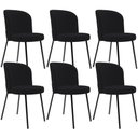 Ver imagem 1 de Kit 6 Cadeiras Sala de Jantar Estofada Gavi L02 Suede Preto - Lyam Decor