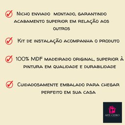 Kit 2 Prateleira de Banheiro Nicho Organizador para Lavabo Cozinha Quarto MDF Madeira 55cm - 5
