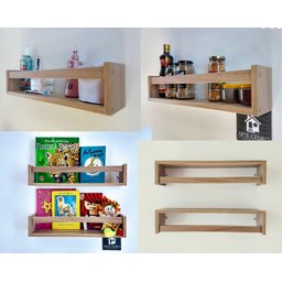 Kit 2 Prateleira de Banheiro Nicho Organizador para Lavabo Cozinha Quarto MDF Madeira 55cm - 6