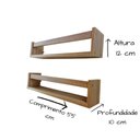 Ver imagem 4 de Kit 2 Prateleira de Banheiro Nicho Organizador para Lavabo Cozinha Quarto MDF Madeira 55cm