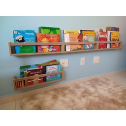 Kit 2 Prateleira de Banheiro Nicho Organizador para Lavabo Cozinha Quarto MDF Madeira 55cm - 7