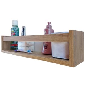 Kit 2 Prateleira de Banheiro Nicho Organizador para Lavabo Cozinha Quarto MDF Madeira 55cm