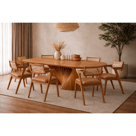 Sala de Jantar 2x1 e 8 Cadeiras Corino Opala- Sala Nobre
