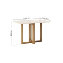 Ver imagem 3 de Mesa de Jantar 4 Lugares 120cm Tampo MDF e Vidro Canto Arredondado Natalí