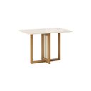 Ver imagem 2 de Mesa de Jantar 4 Lugares 120cm Tampo MDF e Vidro Canto Arredondado Natalí
