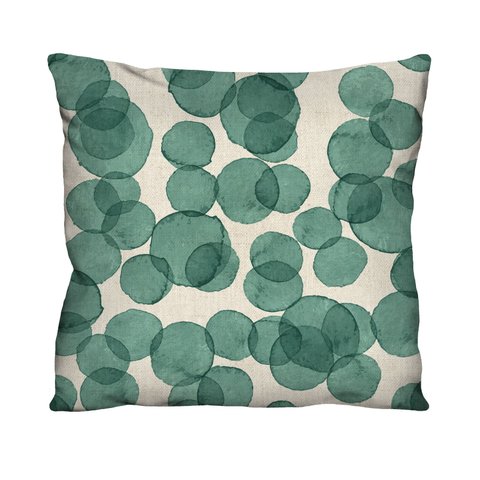 Capa de Almofada Decorativa Abstrata Verde para Sofá 100% Algodão - 45x45cm