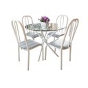 Ver imagem 3 de Conjunto Mesa Munique de jantar de cozinha redonda vidro 90cm com 4 cadeiras