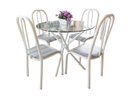 Ver imagem 3 de Conjunto Mesa Munique de jantar de cozinha redonda vidro 90cm com 4 cadeiras