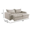 Ver imagem 4 de Sofá Cama 2 Lugares Retrátil Reclinável M-184 Veludo Martins Creme